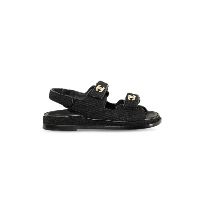 CHANEL SANDALS KNITWEAR BLACK G35927 X56555 94305
